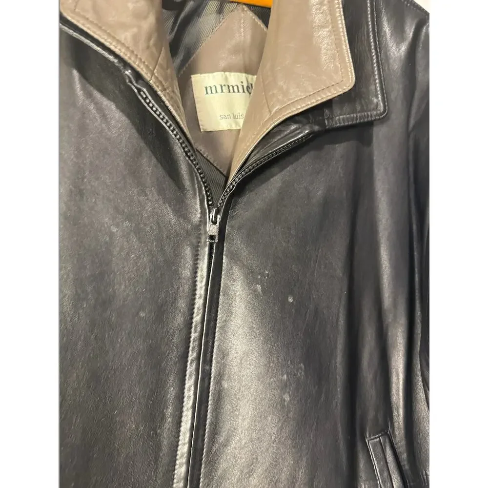 Vintage 100% Leather Coat Mr Michaels San Luis Obispo‎ Bomber Jacket